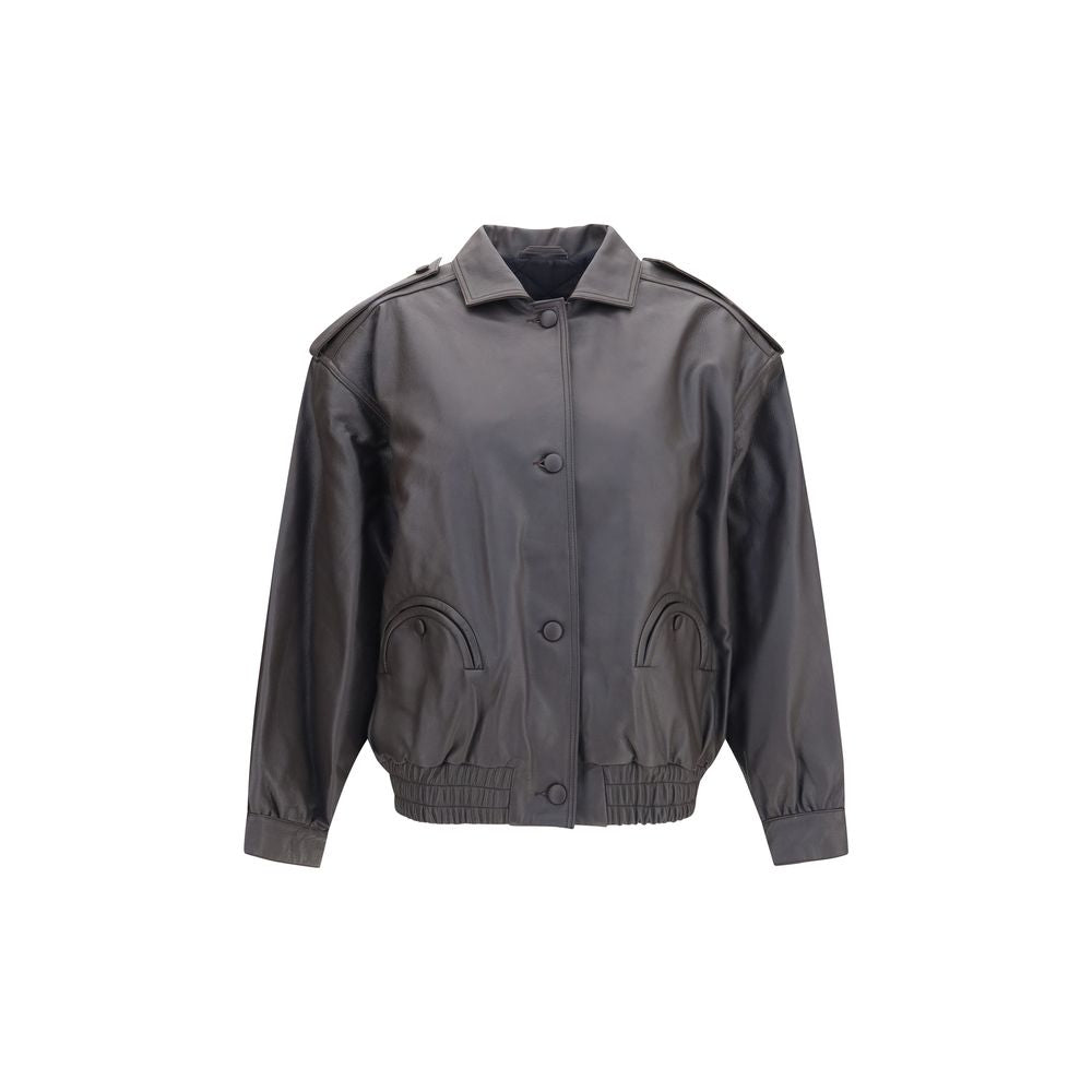Blazé Milano Schwarze Lammleder Bomberjacke Ovis Aries Aries