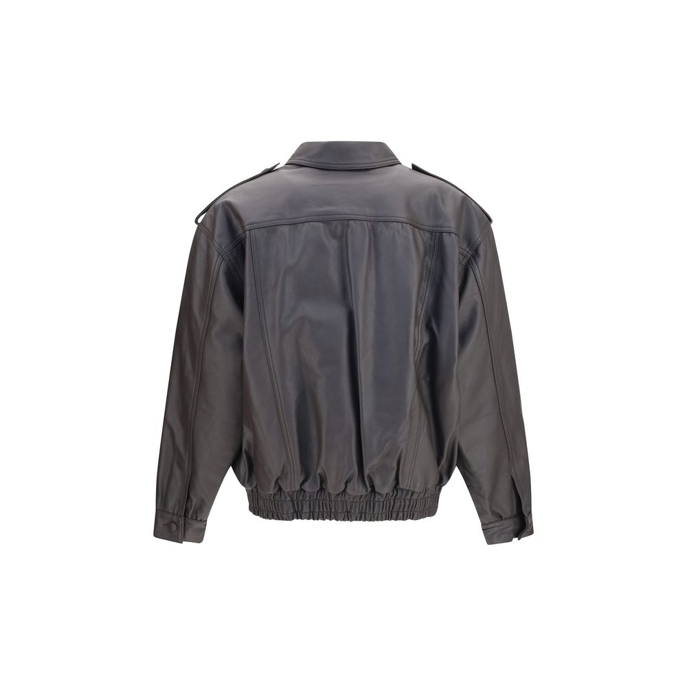 Blazé Milano Schwarze Lammleder Bomberjacke Ovis Aries Aries