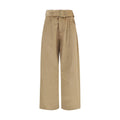 Darkpark Beige Cotton Casual Pants