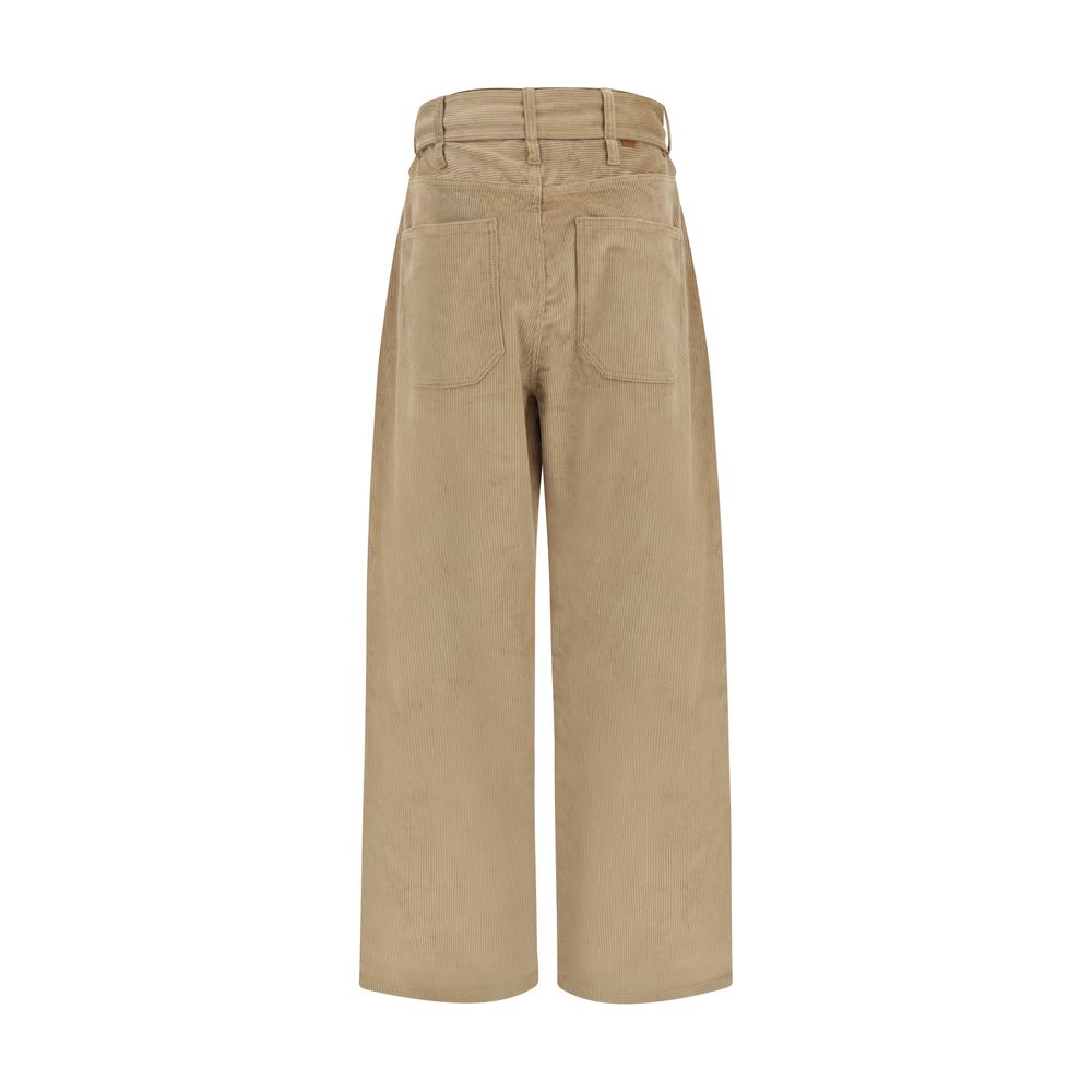 Darkpark Beige Cotton Casual Pants