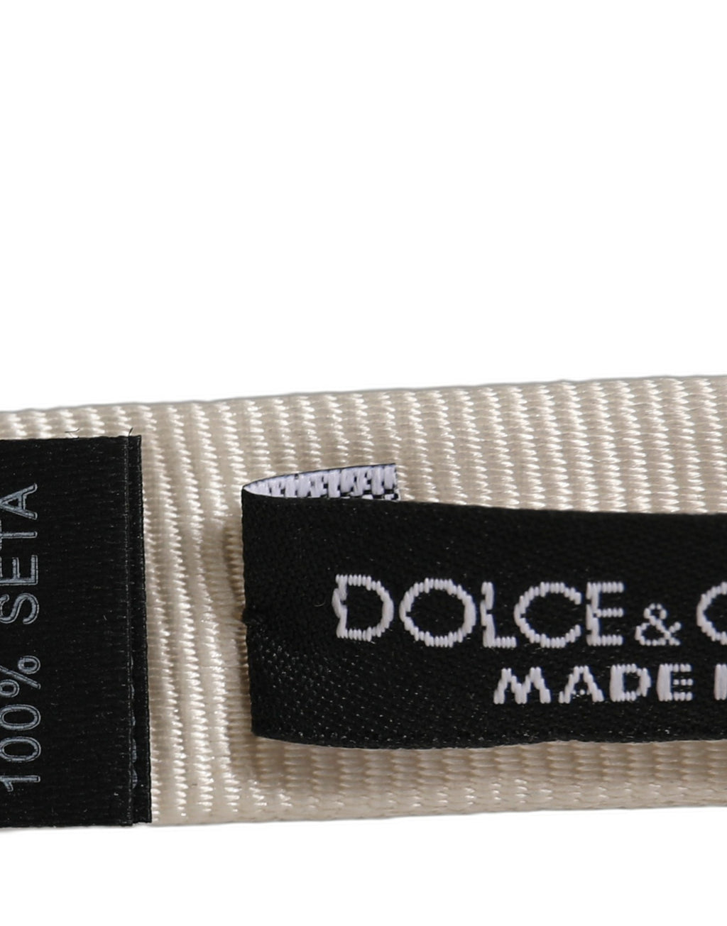 Dolce & Gabbana Herren Fliege aus 100% Seide, Weiß, Verstellbar