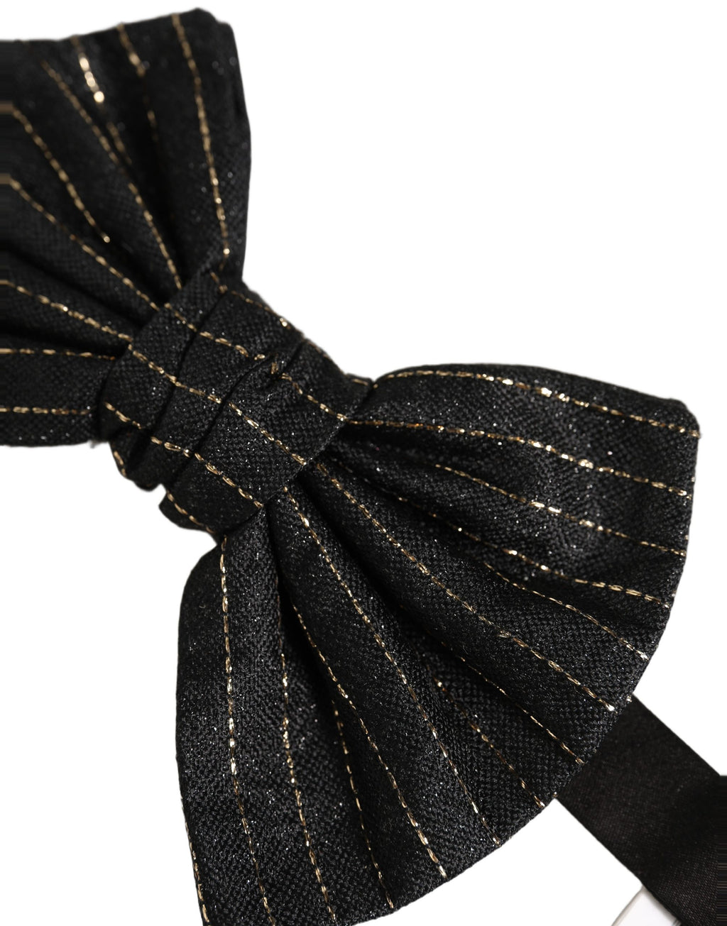 Dolce & Gabbana Herren Schwarze Nadelstreifen Seide Verstellbare Krawatte Fliege