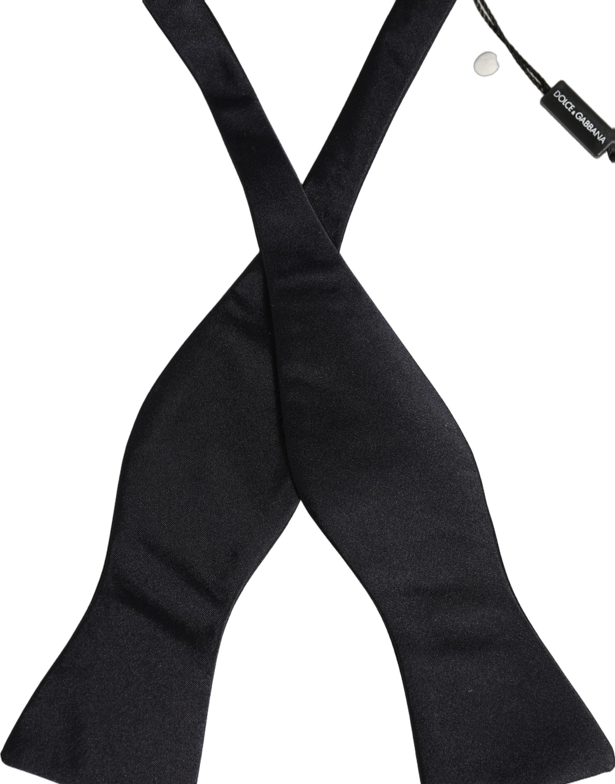 Dolce & Gabbana Herren Schwarze 100% Seide Verstellbare Krawatte Fliege
