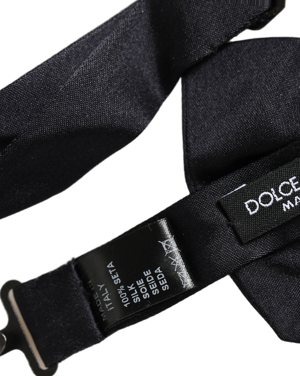 Dolce & Gabbana Herren Schwarze 100% Seide Verstellbare Krawatte Fliege