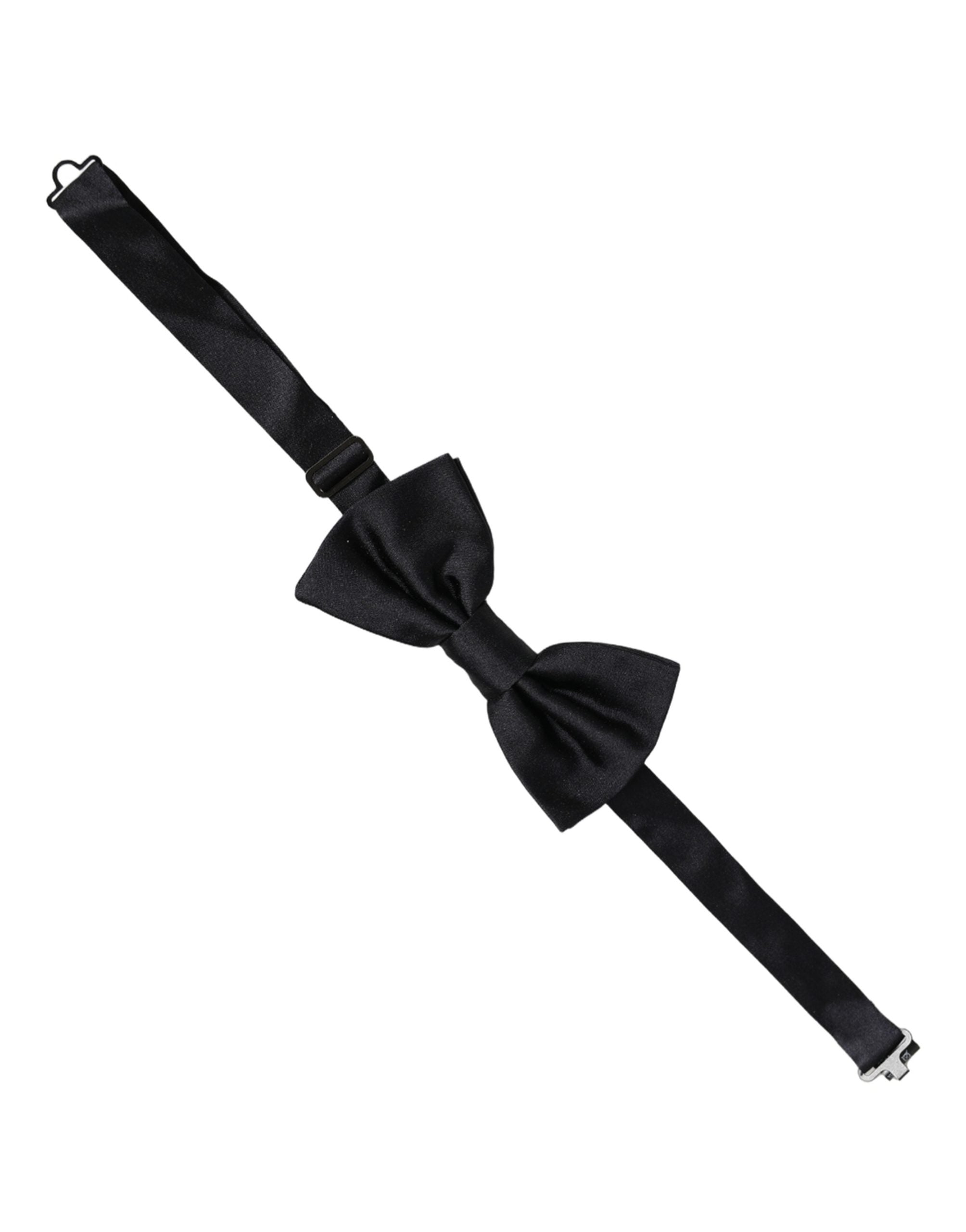 Dolce & Gabbana Herren Schwarze 100% Seide Verstellbare Krawatte Fliege