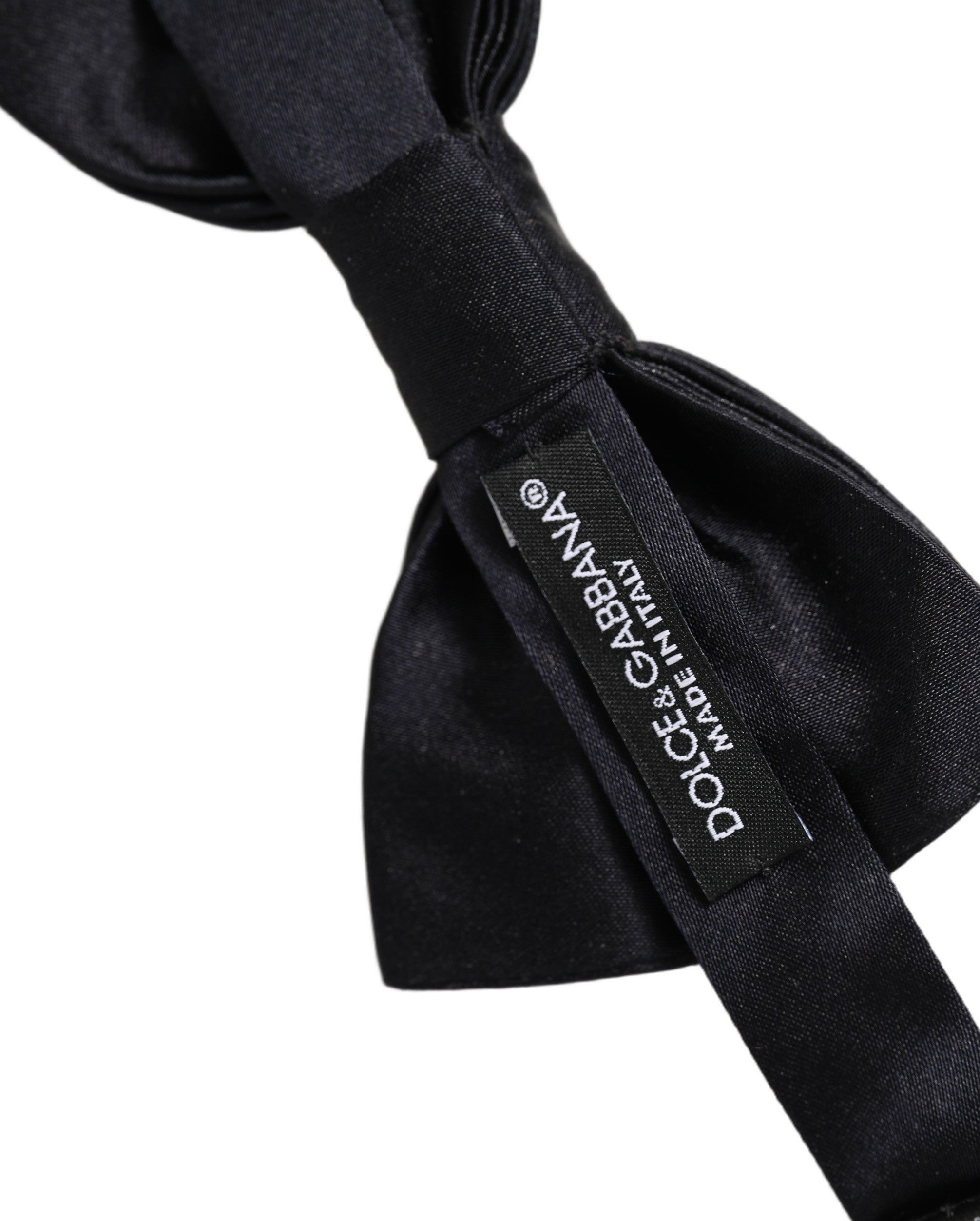 Dolce & Gabbana Herren Schwarze 100% Seide Verstellbare Krawatte Fliege