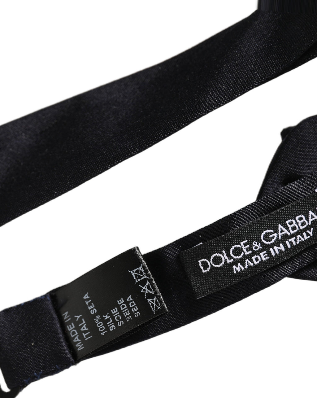 Dolce & Gabbana Herren Schwarze 100% Seide Verstellbare Krawatte Fliege