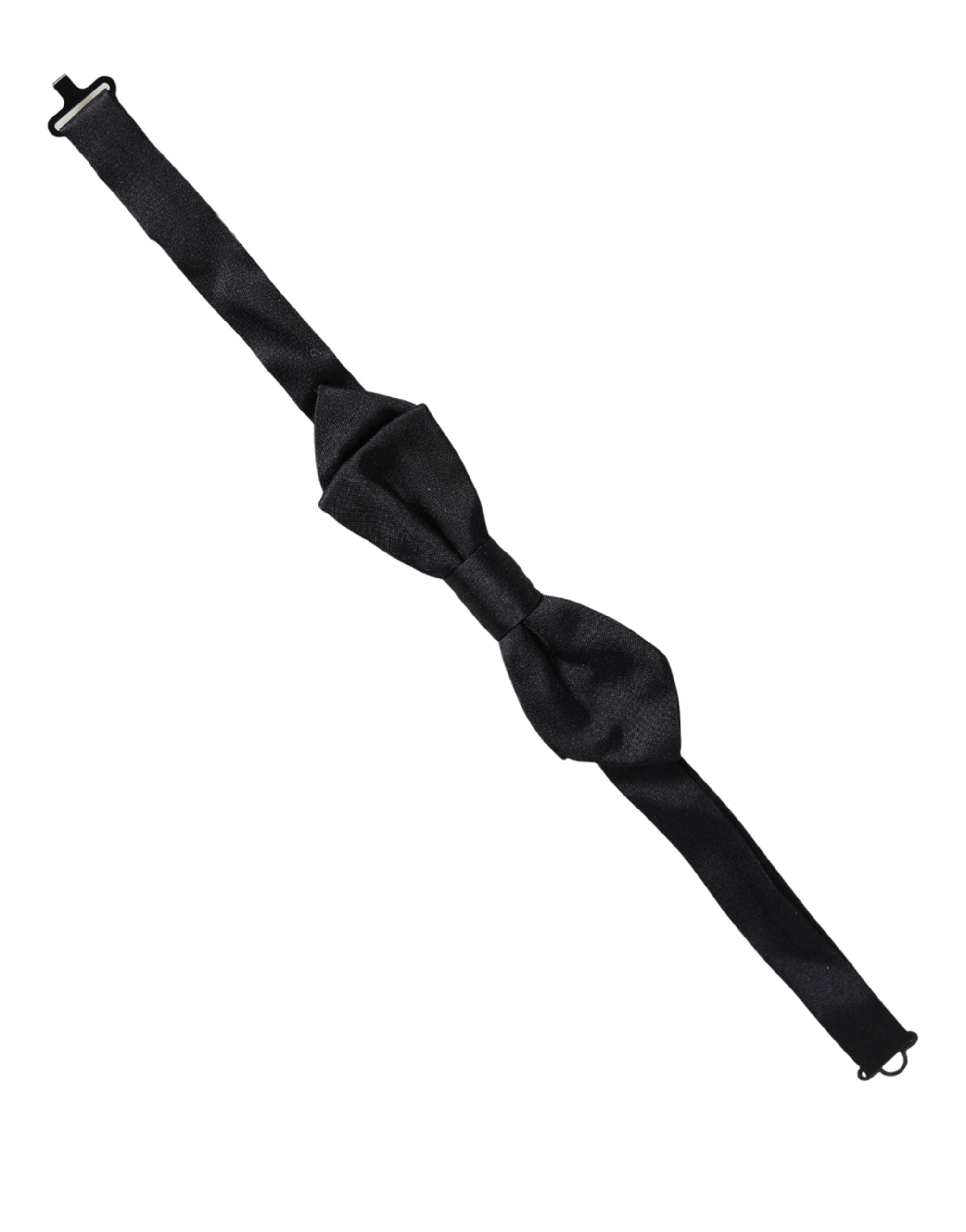 Dolce & Gabbana Herren Schwarze 100% Seide Verstellbare Krawatte Fliege
