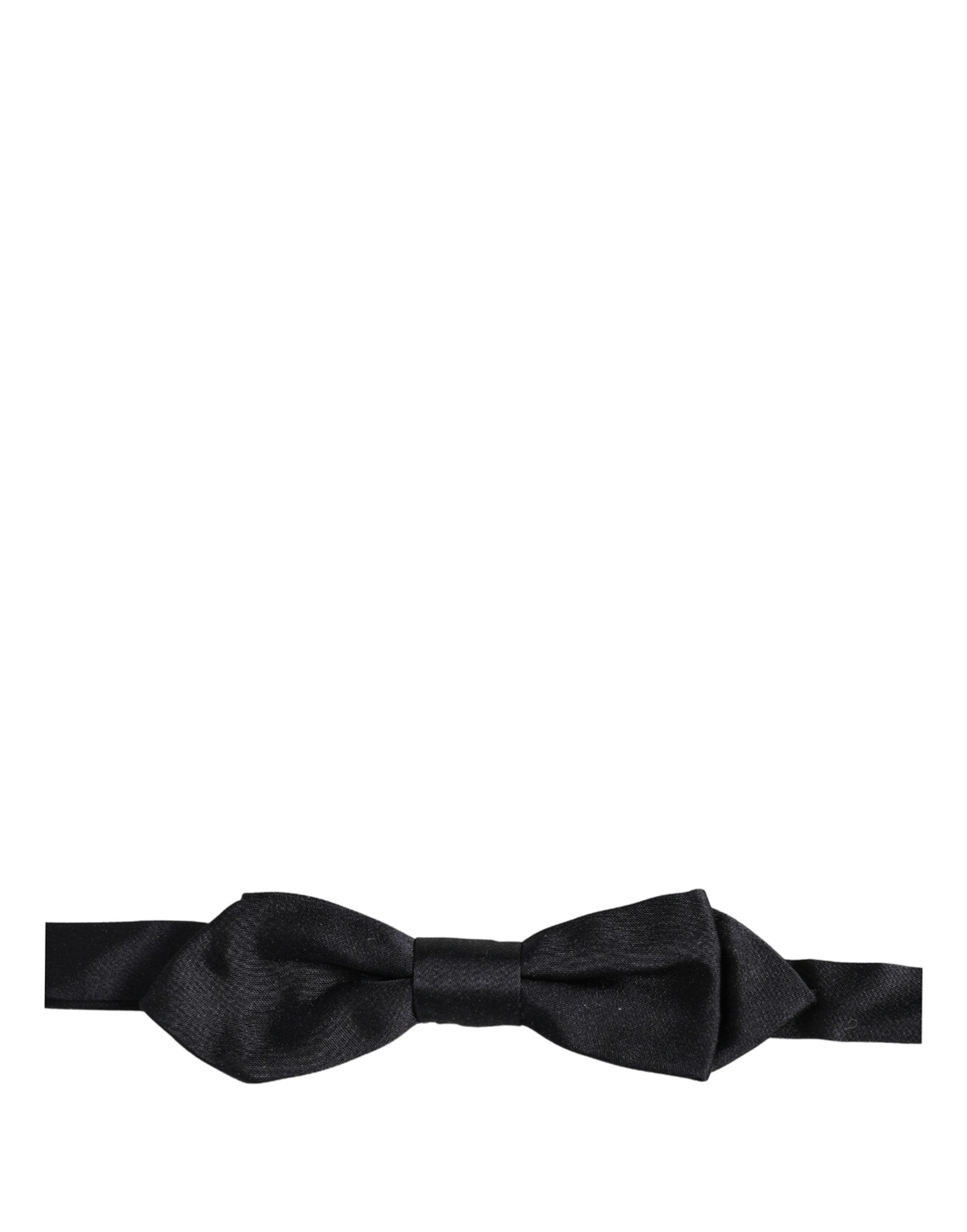 Dolce & Gabbana Herren Schwarze 100% Seide Verstellbare Krawatte Fliege
