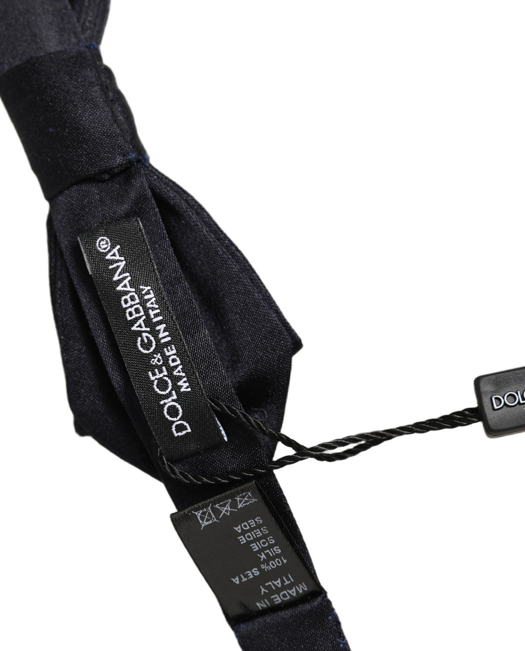 Dolce & Gabbana Herren Schwarze 100% Seide Verstellbare Krawatte Fliege