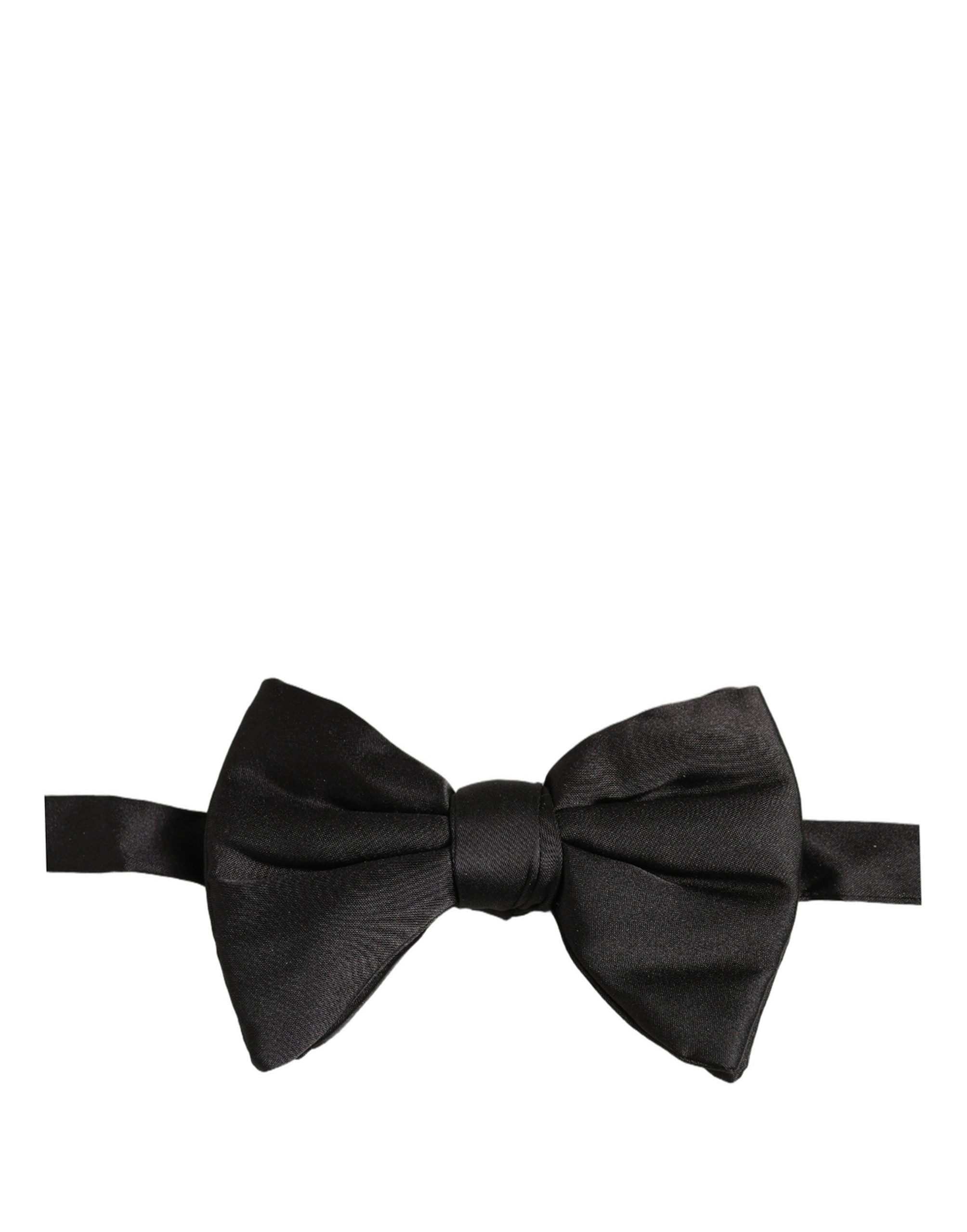 Dolce & Gabbana Herren Schwarze 100% Seide Verstellbare Krawatte Fliege