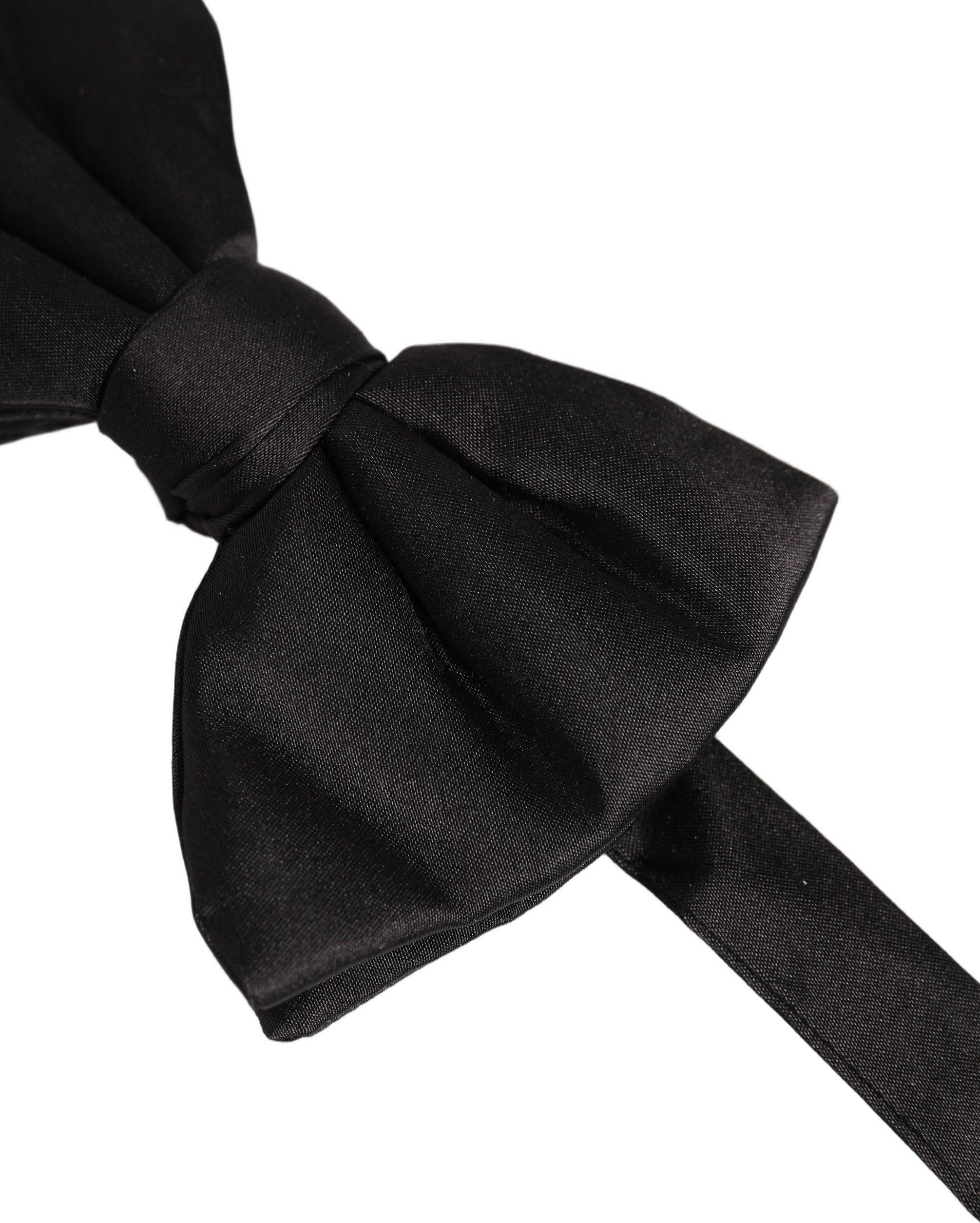 Dolce & Gabbana Herren Schwarze 100% Seide Verstellbare Krawatte Fliege