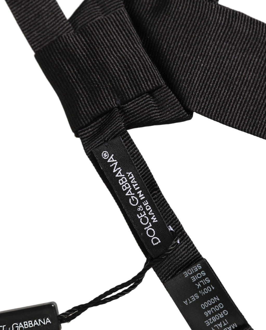Dolce & Gabbana Herren Schwarze 100% Seide Verstellbare Hals Papillon Fliege