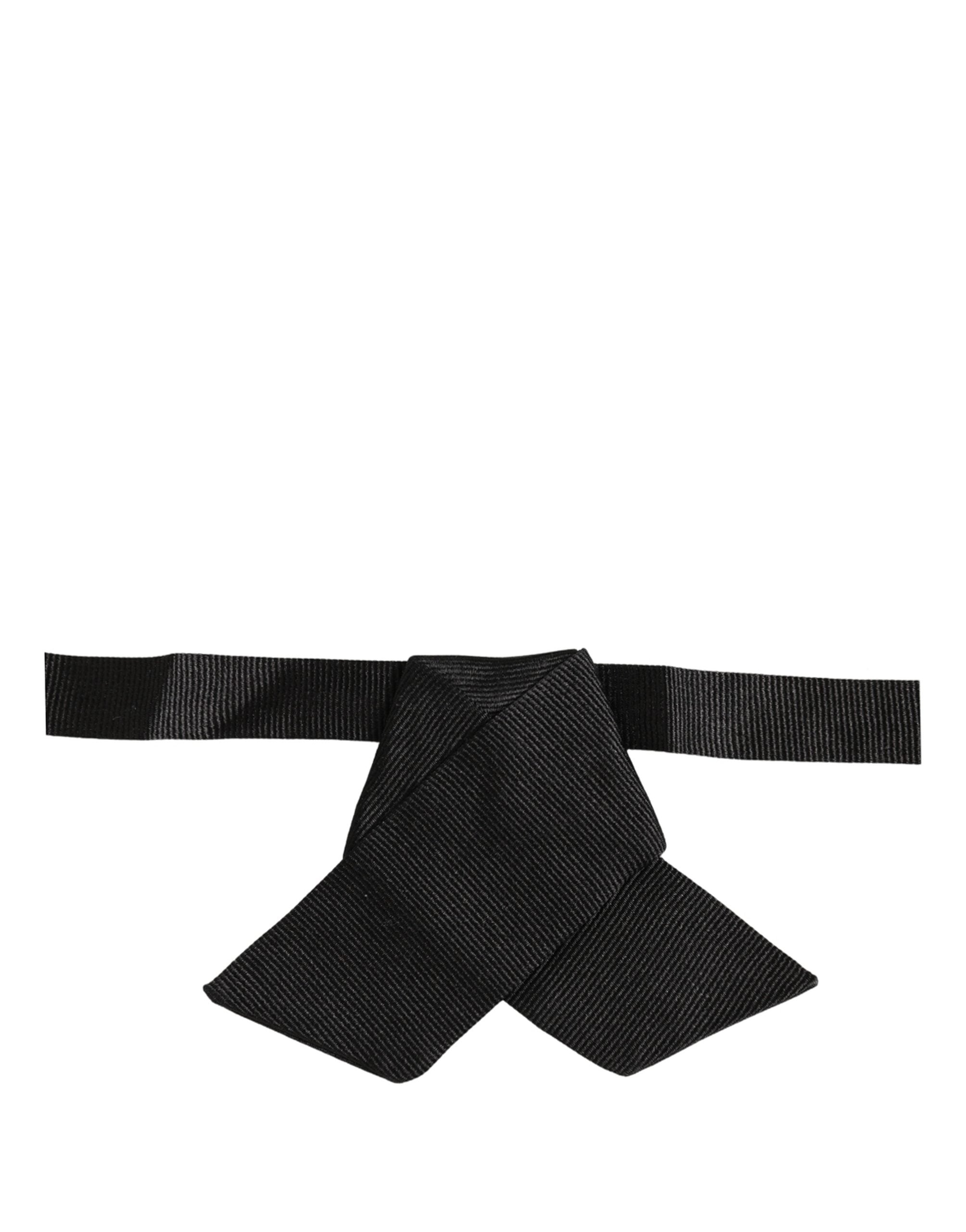 Dolce & Gabbana Herren Schwarze 100% Seide Verstellbare Hals Papillon Fliege