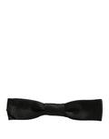 Dolce & Gabbana Herren Schwarze 100% Seide Verstellbare Hals Papillon Fliege
