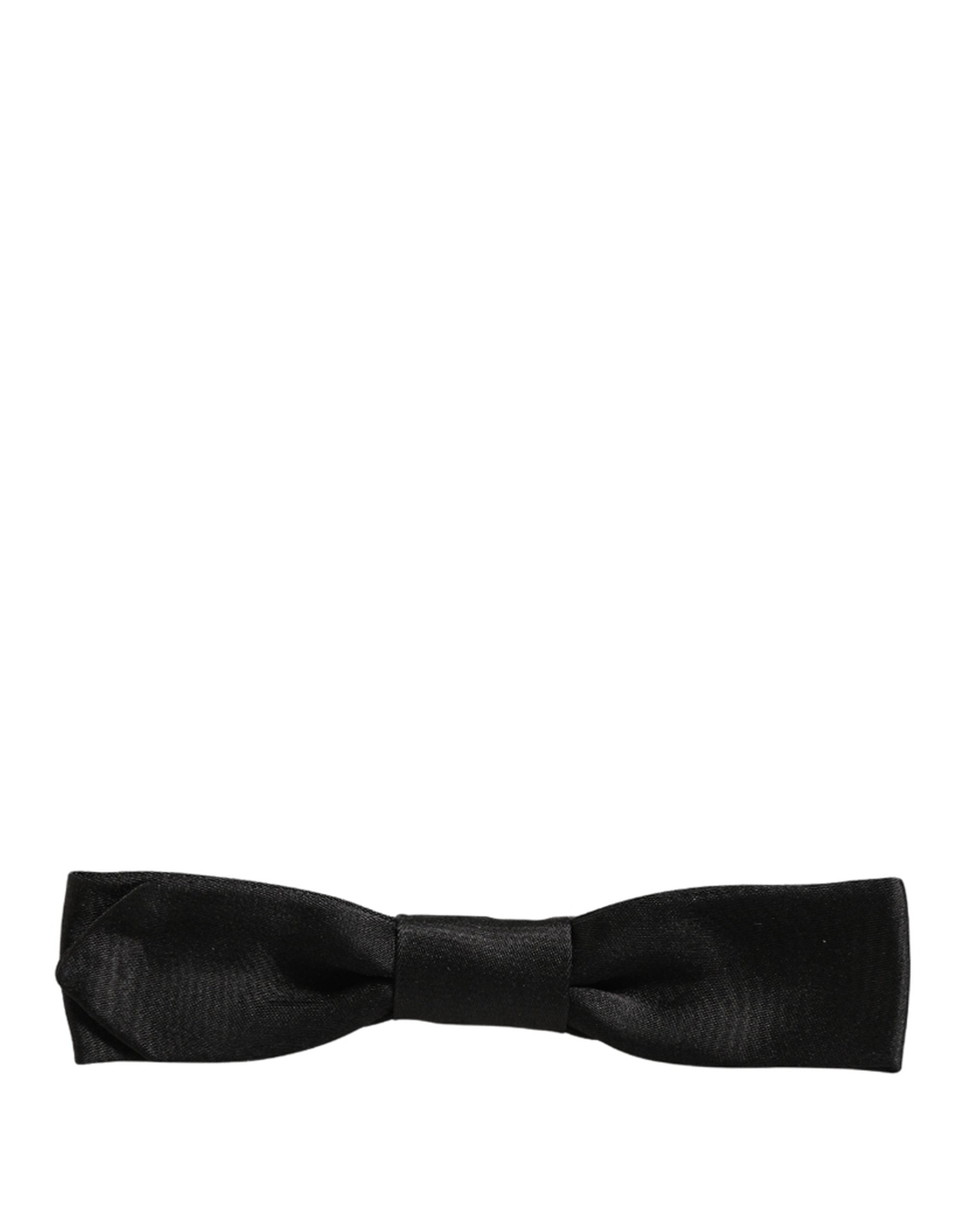 Dolce & Gabbana Herren Schwarze 100% Seide Verstellbare Hals Papillon Fliege