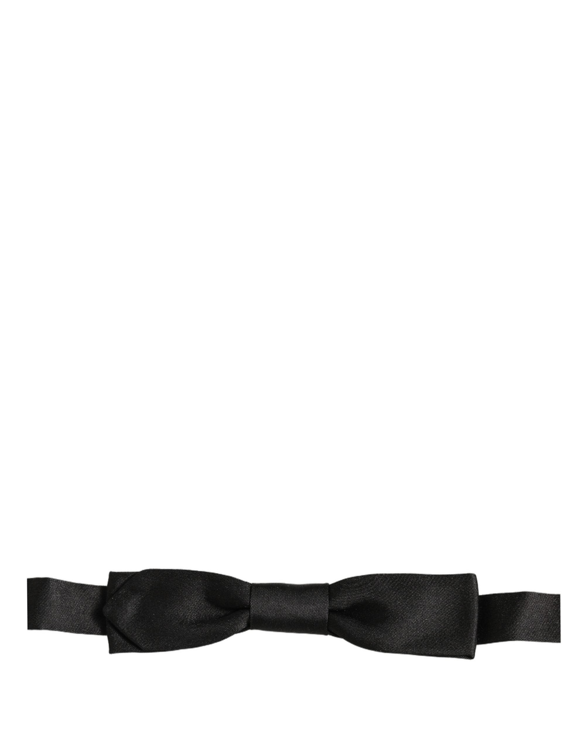 Dolce & Gabbana Herren Schwarze 100% Seide Verstellbare Hals Papillon Fliege