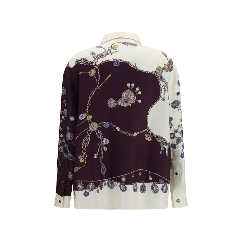 Versace Mehrfarbiges Seidenhemd mit Muster