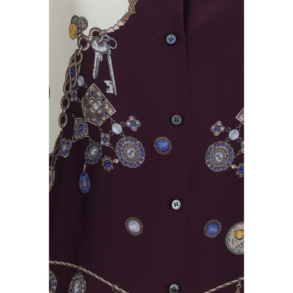 Versace Mehrfarbiges Seidenhemd mit Muster