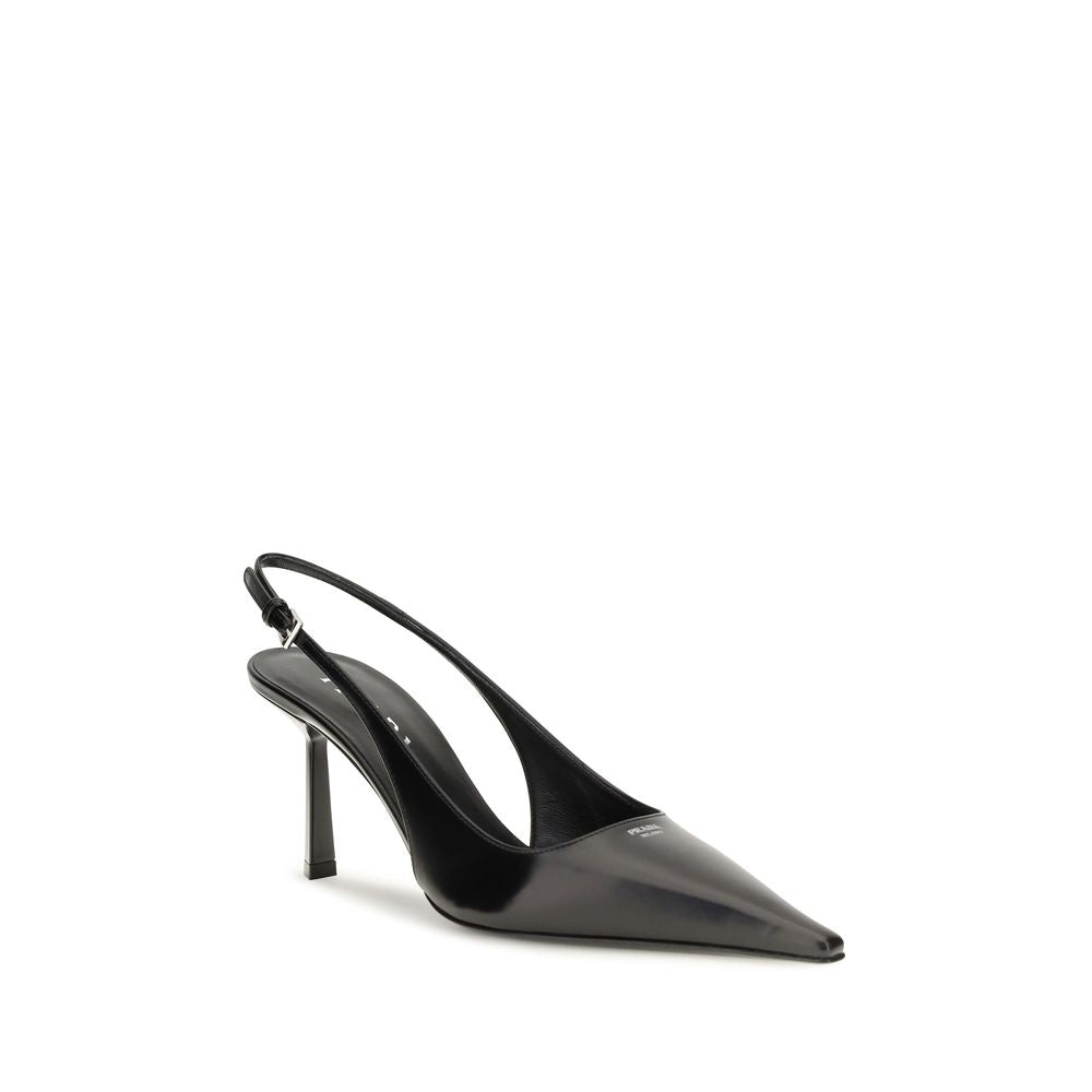 Prada Schwarze Pumps aus Kalbsleder Bos Taurus mit hohem Absatz
