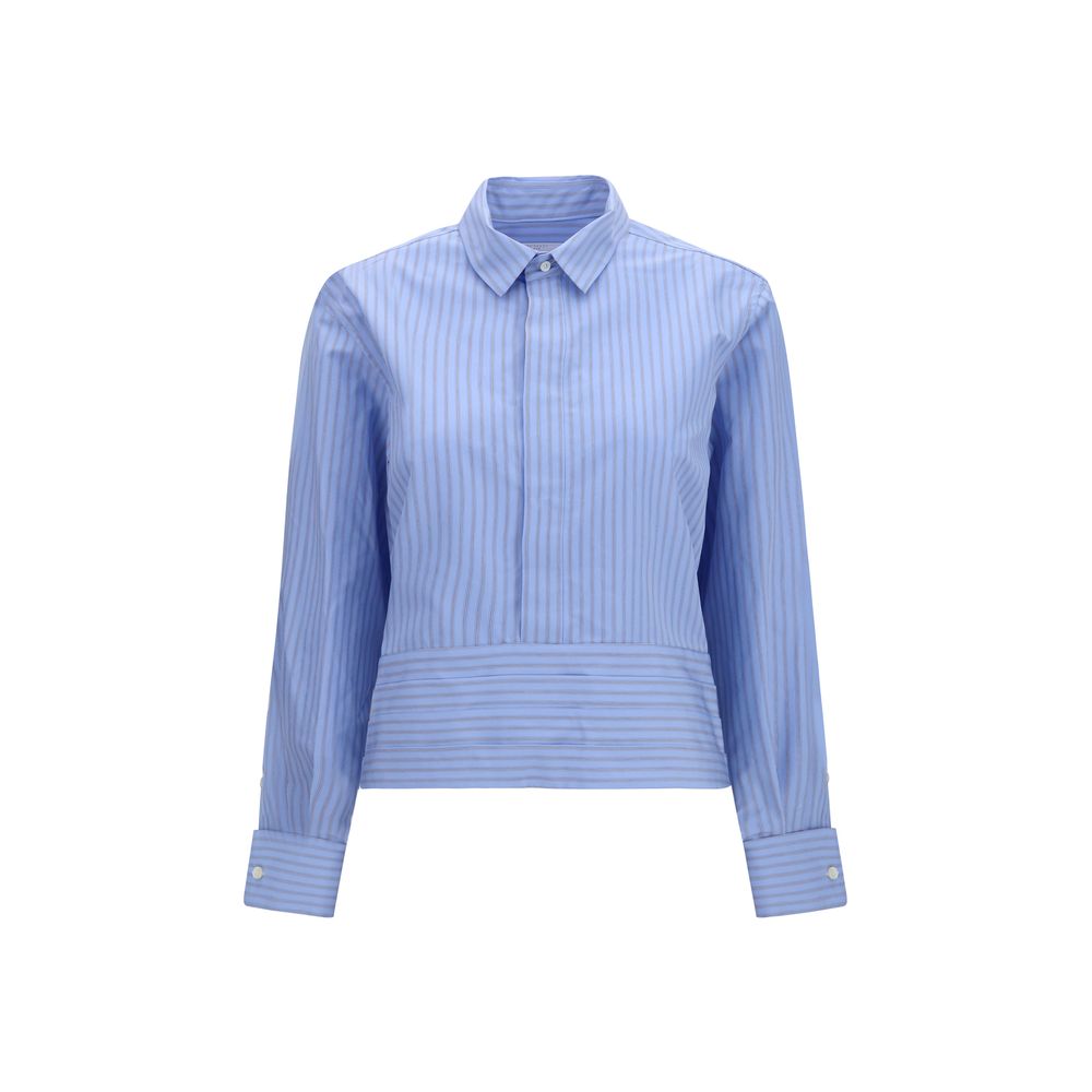 Sacai Blaues Baumwollhemd mit Muster