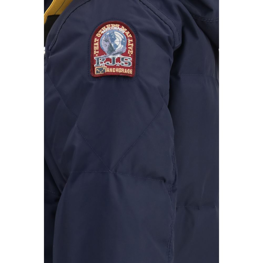 Parajumpers Blauer Daunenmantel mit "Goose Down"-Füllung