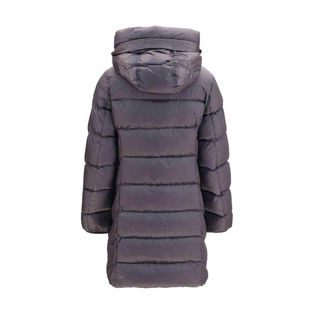 Parajumpers Graue Daunen-Steppjacke in voller Länge