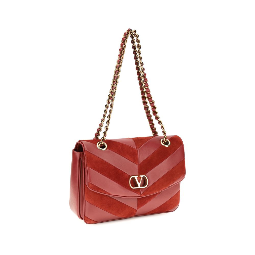 Valentino Garavani Schultertasche aus mehrfarbigem Wildleder