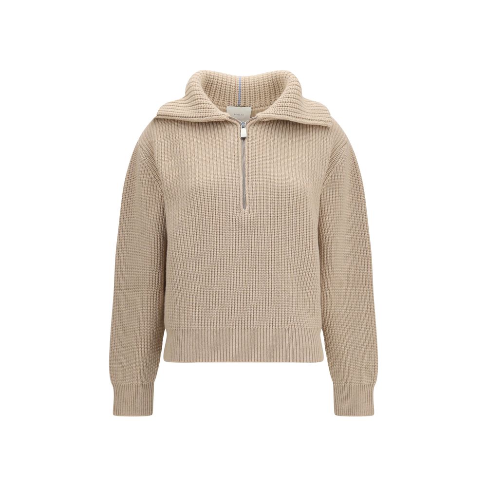 Malo Beige Kaschmir-Poloshirt