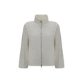 Gongdid Design Weiße Polyester-Jacke in voller Länge