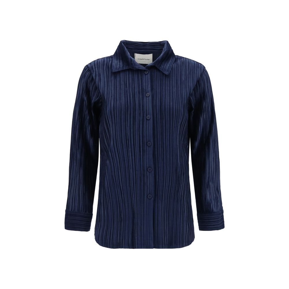 Gongdid Design Blaues Hemd aus Polyester