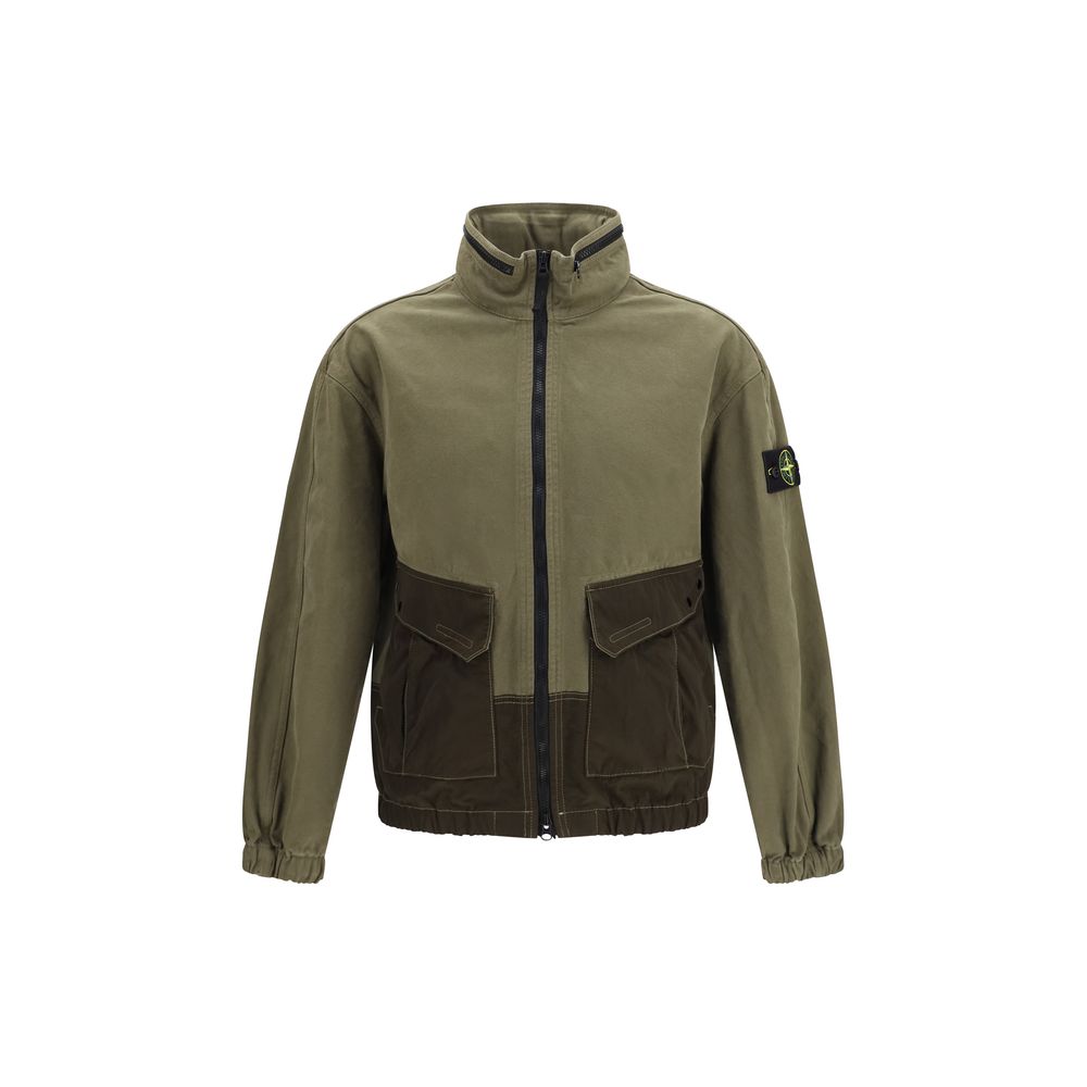 Stone Island Zweifarbige Baumwoll-Shell-Jacke