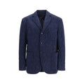 Etro Blaue Jacke aus Lammwolle Aries