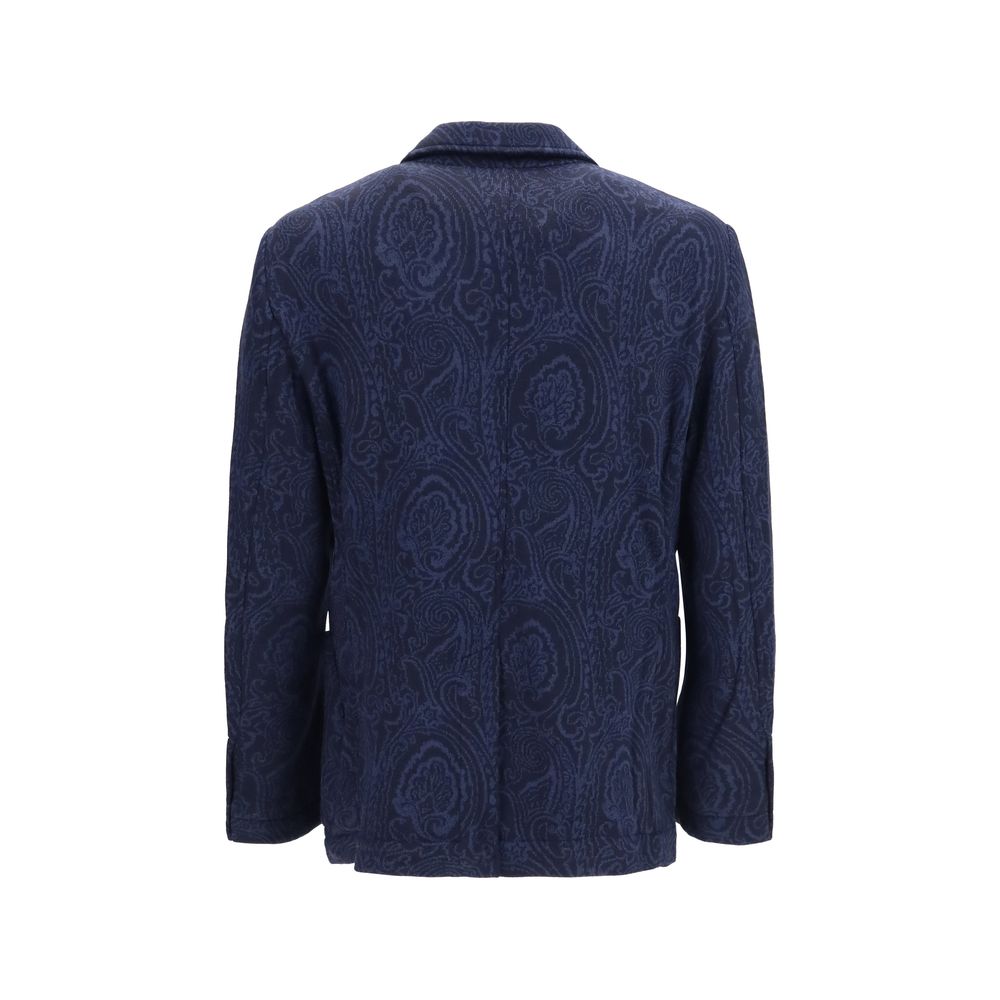 Etro Blaue Jacke aus Lammwolle Aries
