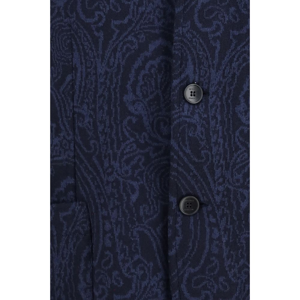Etro Blaue Jacke aus Lammwolle Aries