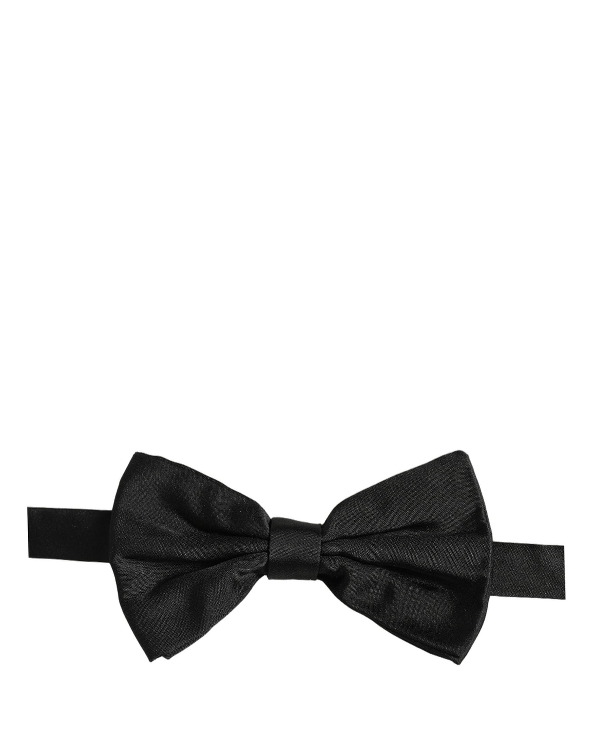 Dolce & Gabbana Herren Schwarze 100% Seide Verstellbare Krawatte Fliege