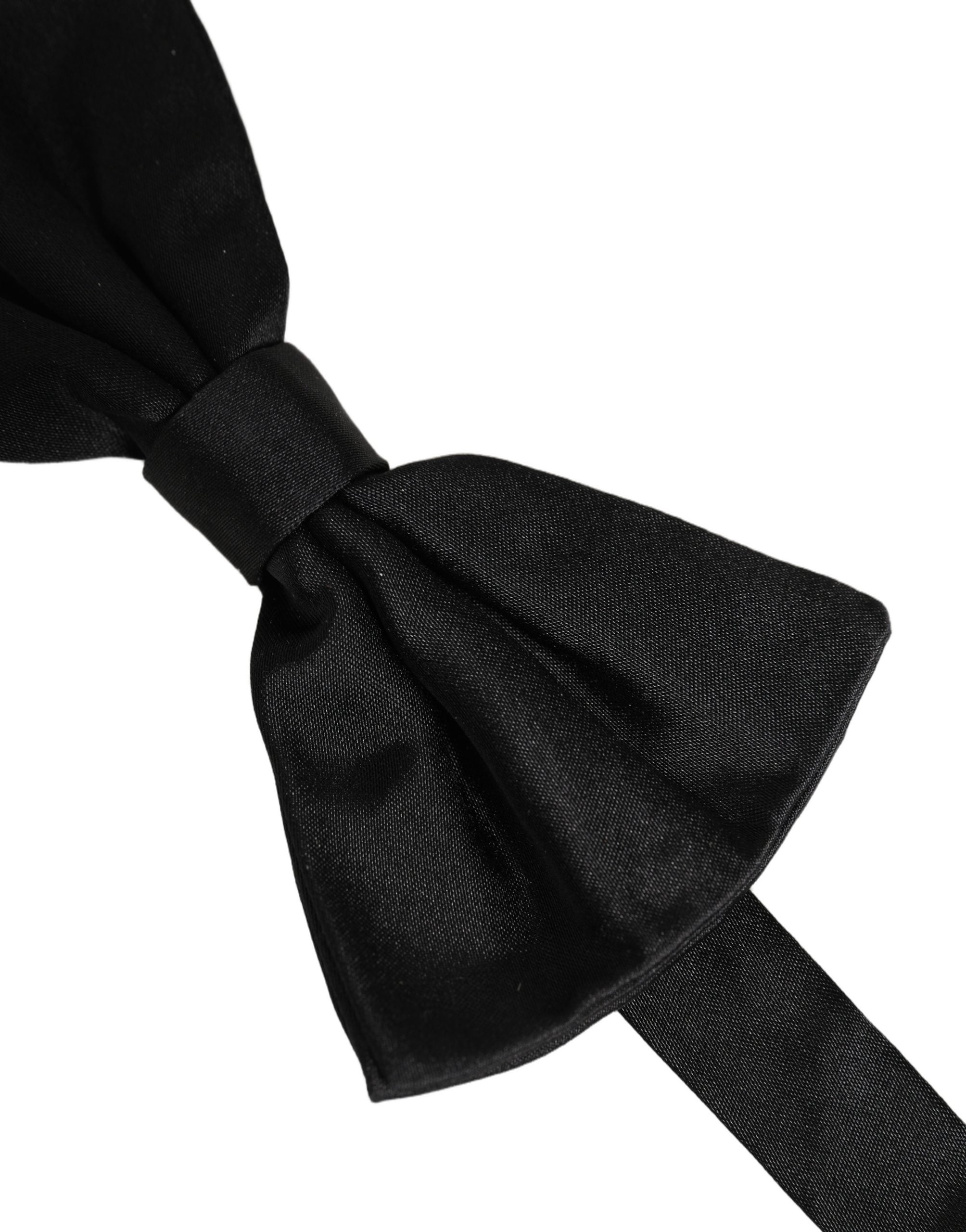 Dolce & Gabbana Herren Schwarze 100% Seide Verstellbare Krawatte Fliege