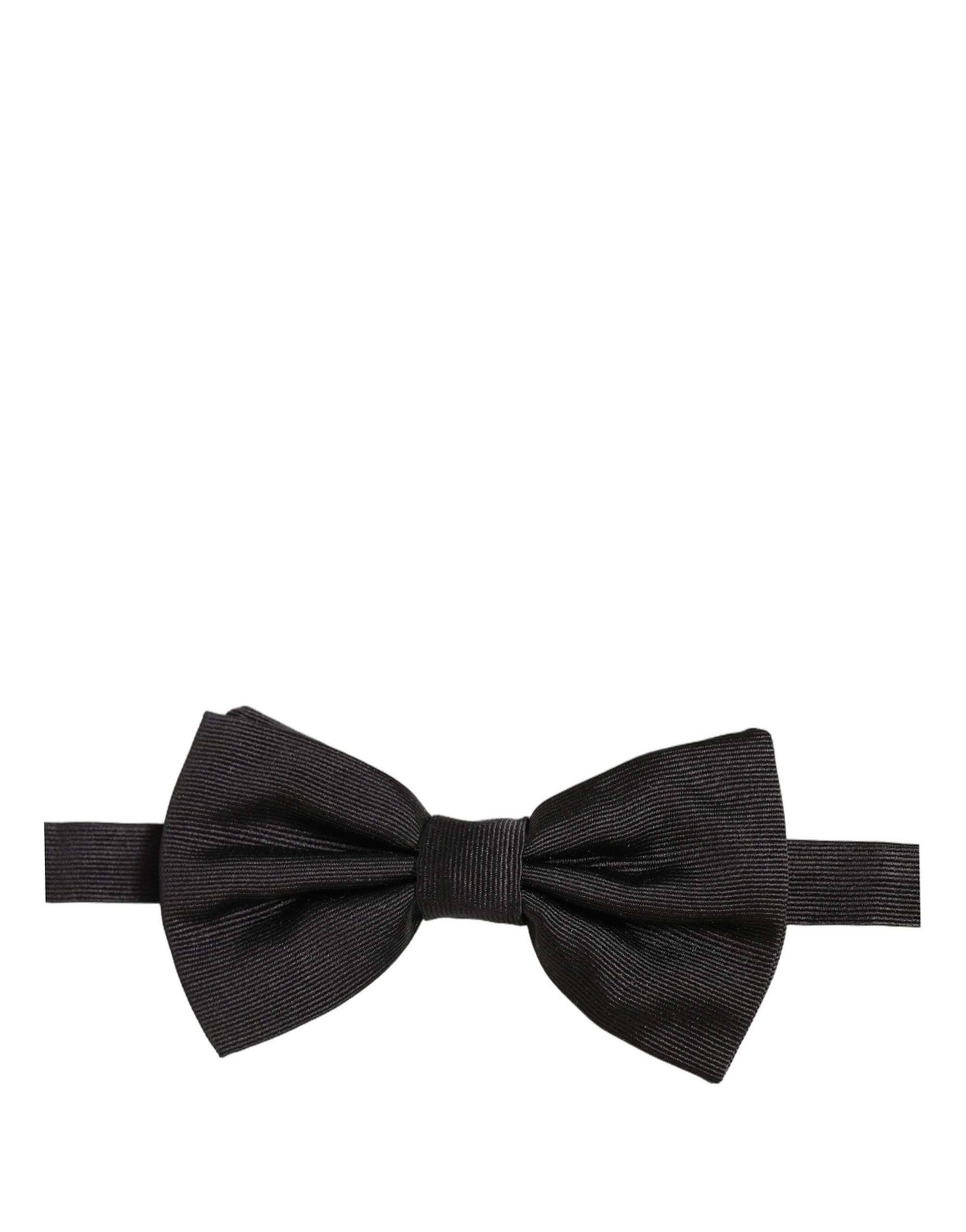 Dolce & Gabbana Herren Schwarze 100% Seide Verstellbare Krawatte Fliege