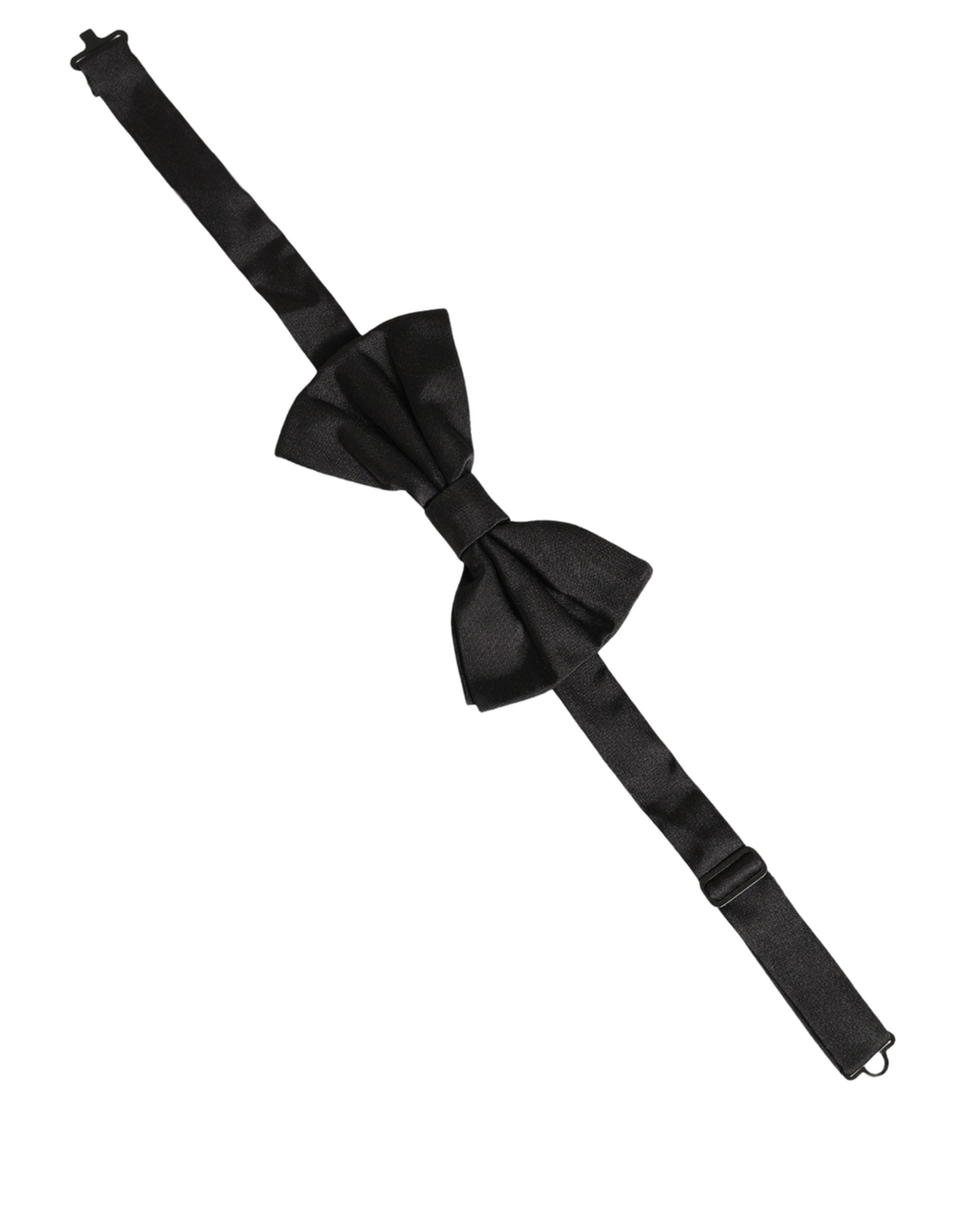 Dolce & Gabbana Herren Schwarze 100% Seide Verstellbare Krawatte Fliege