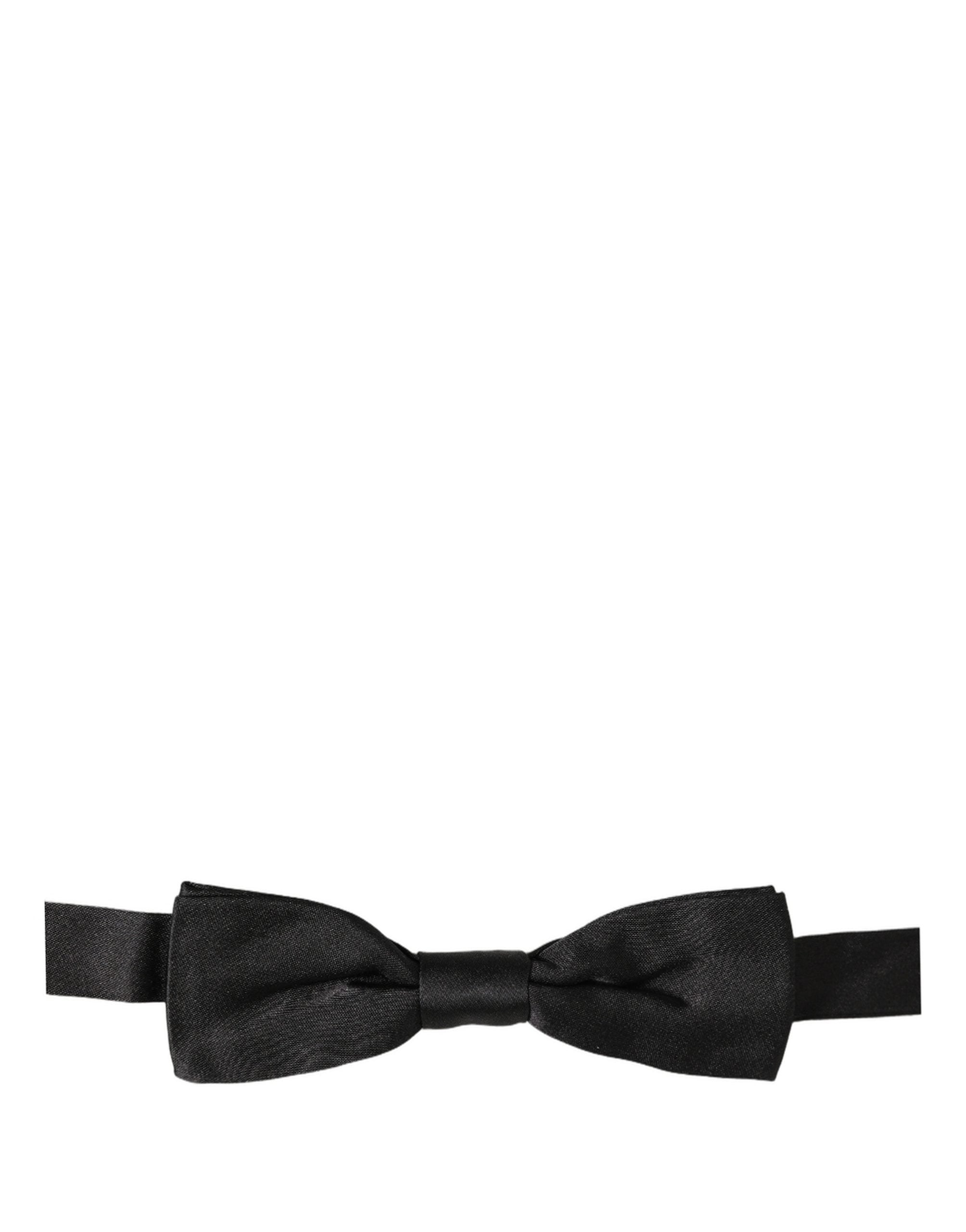 Dolce & Gabbana Herren Schwarze 100% Seide Verstellbare Krawatte Fliege