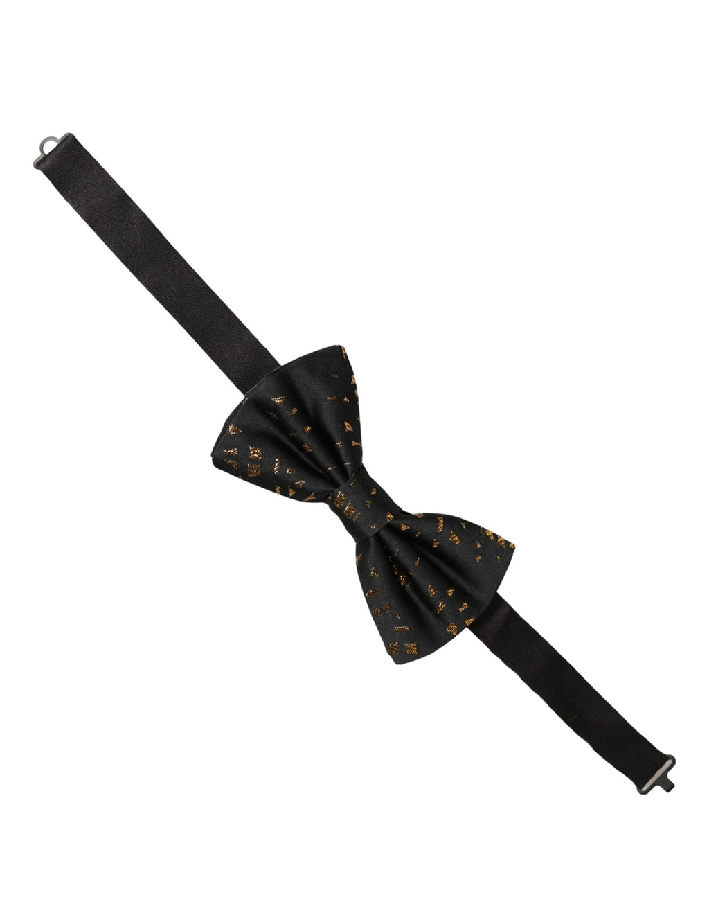 Dolce & Gabbana Schwarze Fliege mit Gold-Sprenkelmuster und verstellbarem Band