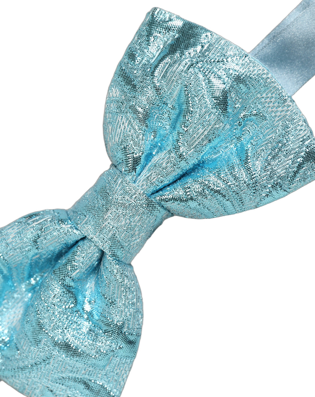 Dolce & Gabbana Hellblaue Seidenkrawatte mit Blumenmuster und verstellbarem Verschluss