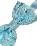 Dolce & Gabbana Hellblaue Seidenkrawatte mit Blumenmuster und verstellbarem Verschluss