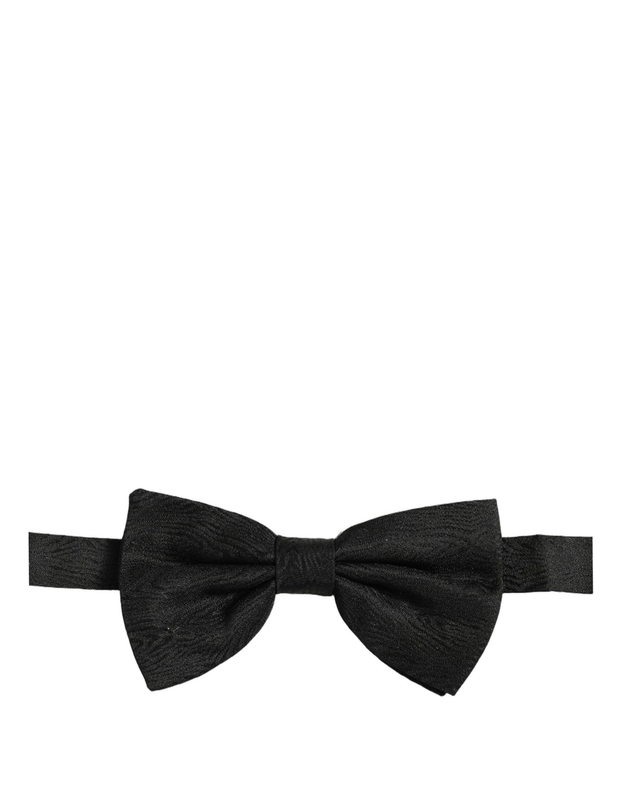Dolce & Gabbana Herren schwarze Seidenbrokat Krawatte zum Binden