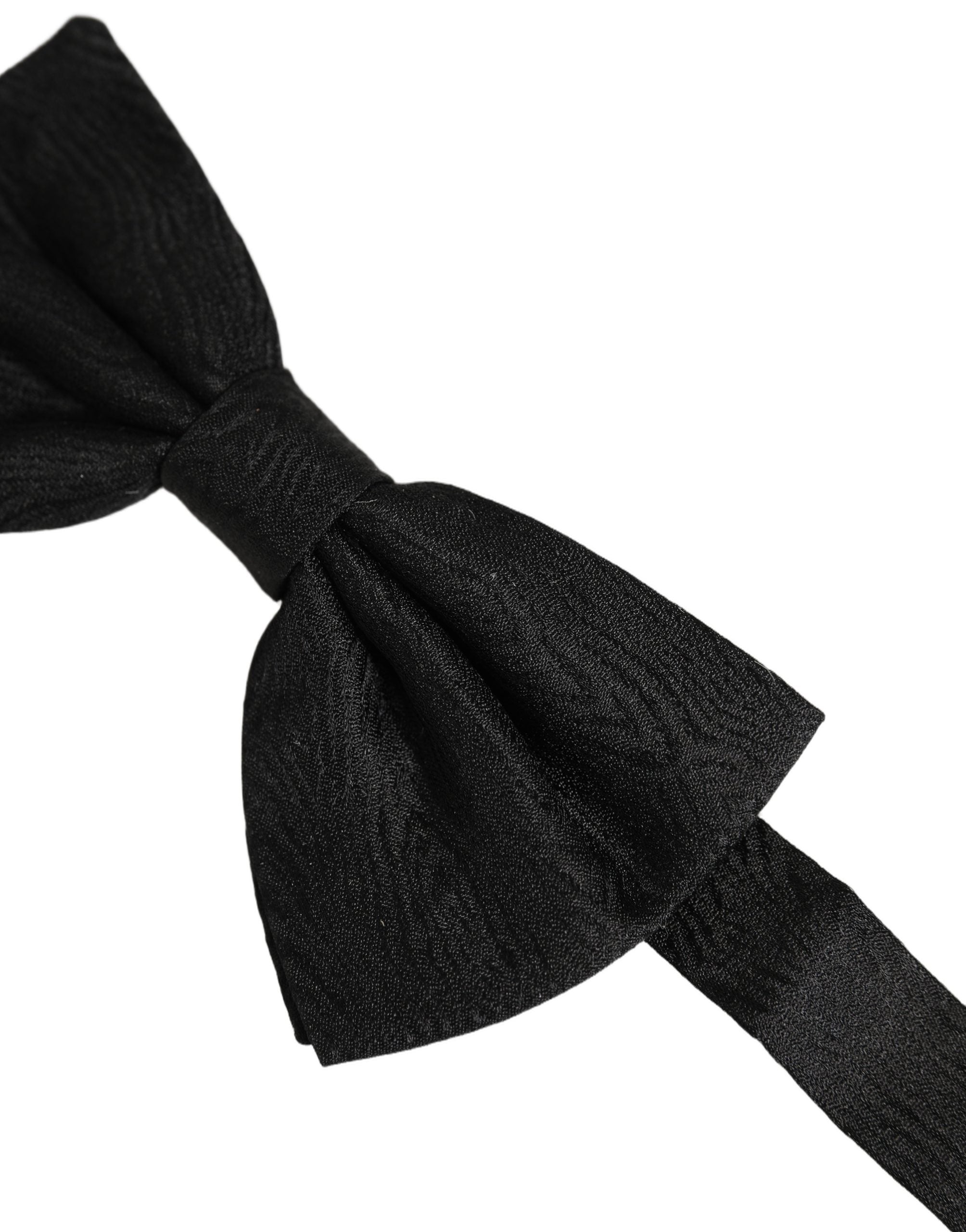 Dolce & Gabbana Herren schwarze Seidenbrokat Krawatte zum Binden