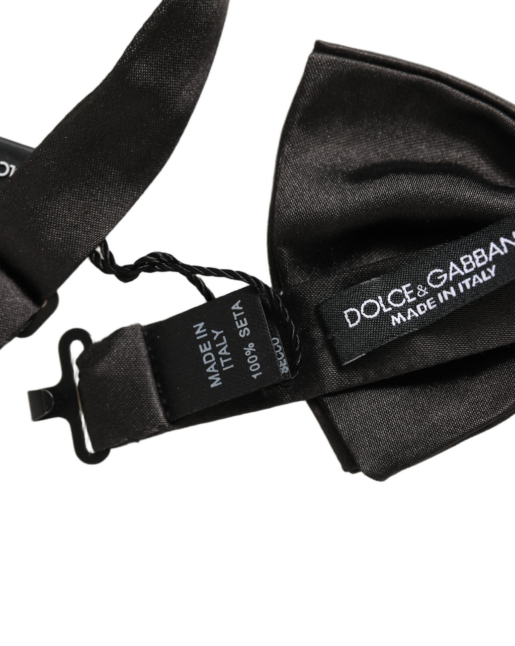 Dolce & Gabbana Herren Schwarze 100% Seide Verstellbare Krawatte Fliege