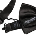 Dolce & Gabbana Herren Schwarze 100% Seide Verstellbare Krawatte Fliege