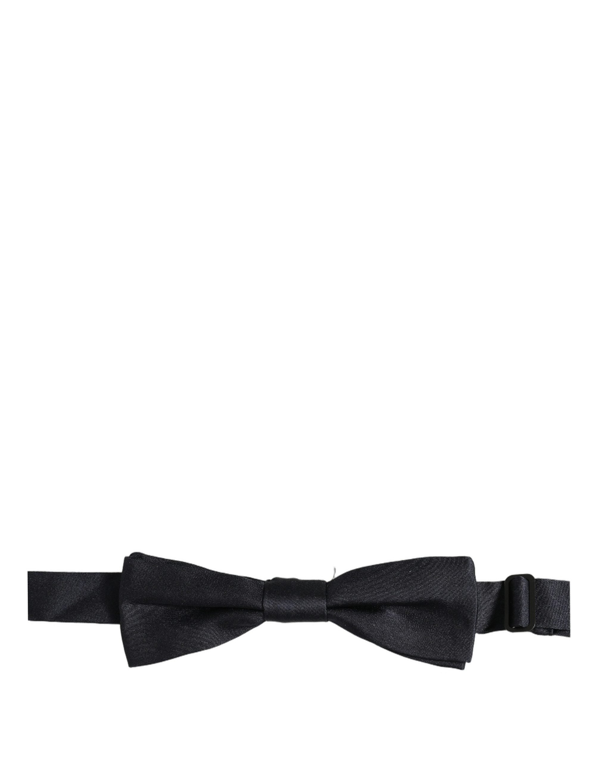 Dolce & Gabbana Herren Schwarze 100% Seide Verstellbare Krawatte Fliege