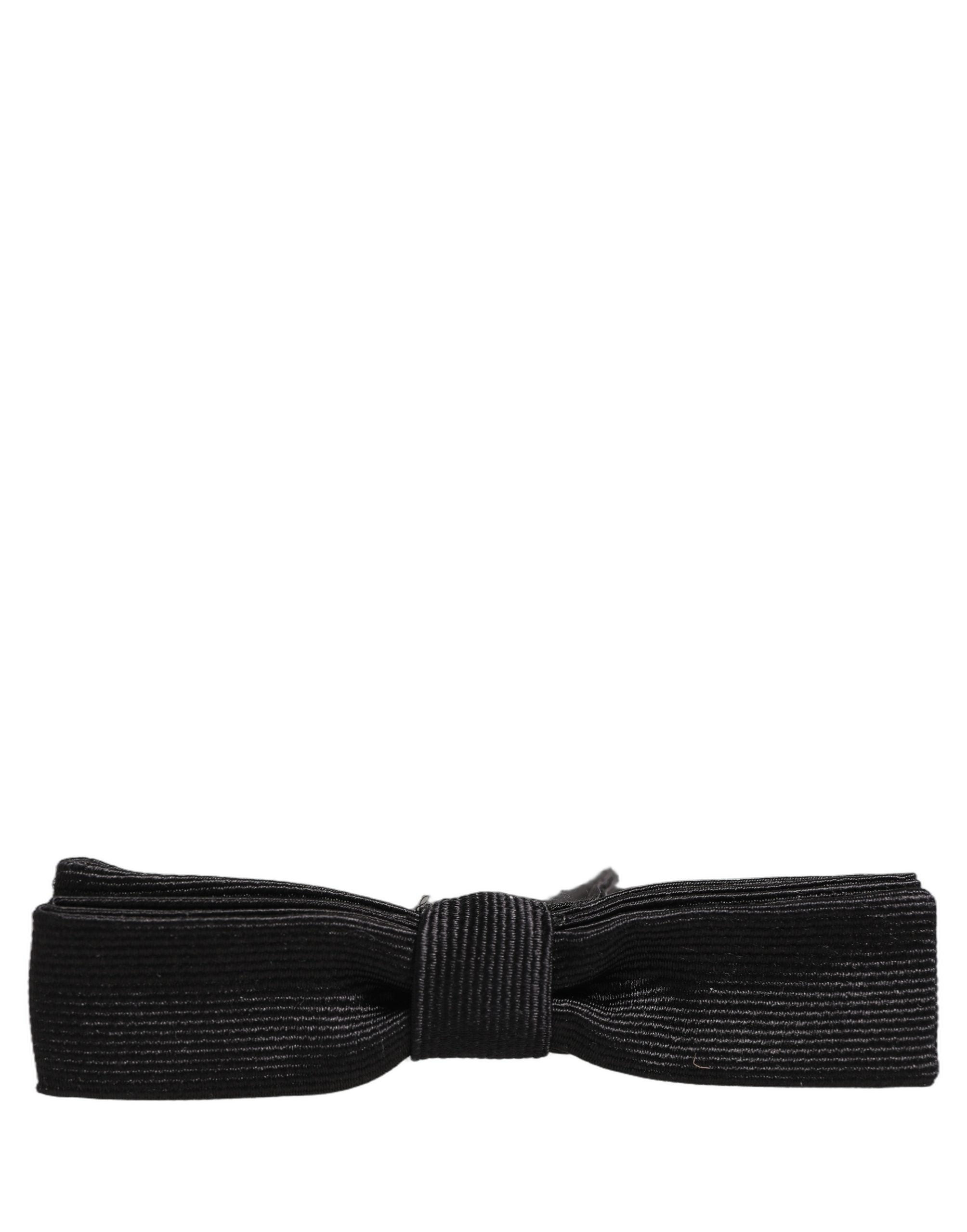 Dolce & Gabbana Herren Schwarze 100% Seide Verstellbare Hals Papillon Fliege
