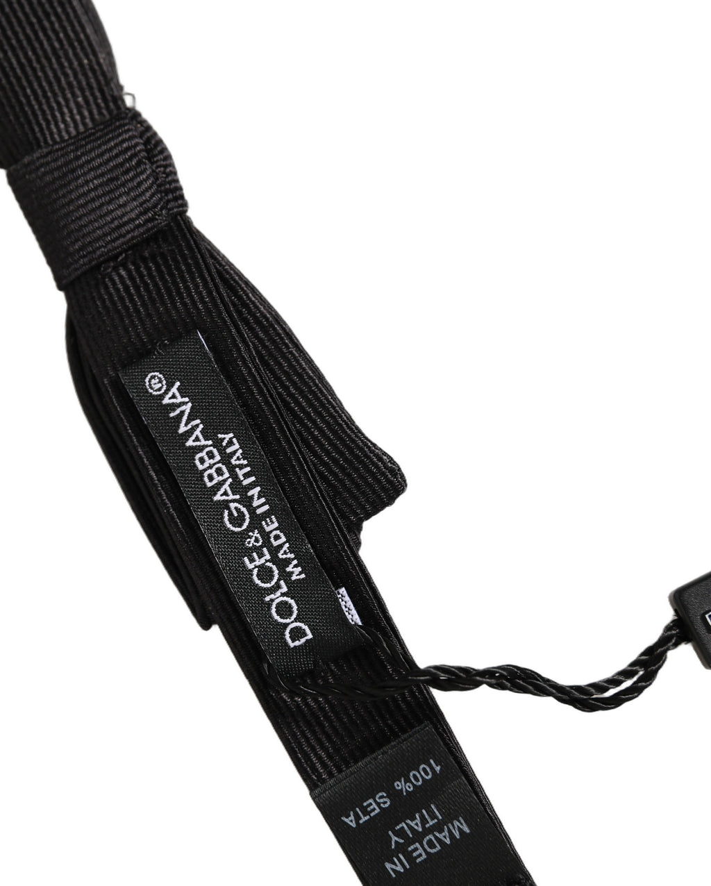 Dolce & Gabbana Herren Schwarze 100% Seide Verstellbare Hals Papillon Fliege